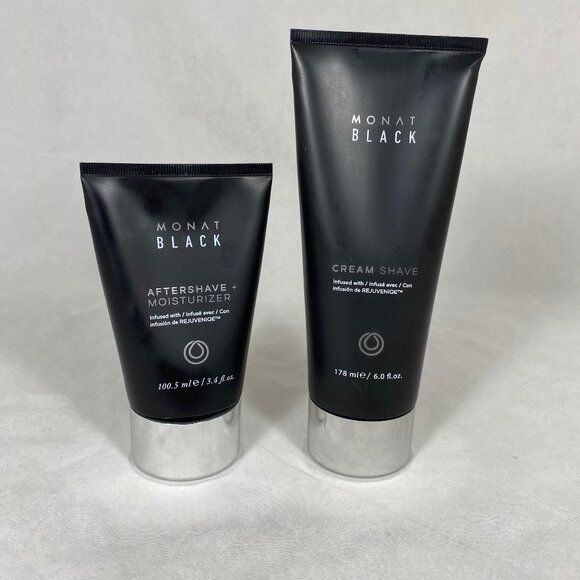 NEW Monat Black Shaving Set - Cream Shave AND After Shave Moisturizer